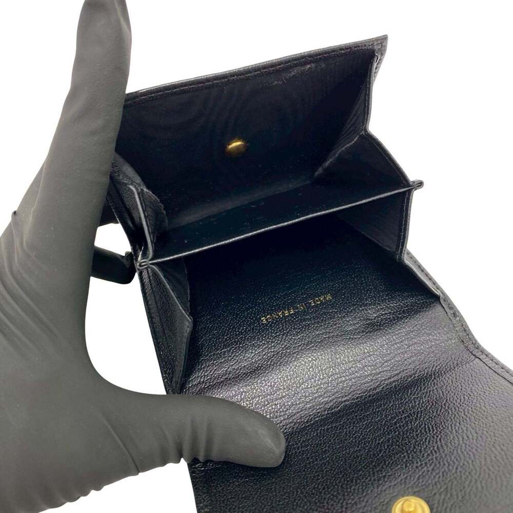 CHANEL Coco Mark Leather Tri-fold Wallet, Genuine Leather, Double Snap Closur... - Picture 10 of 10